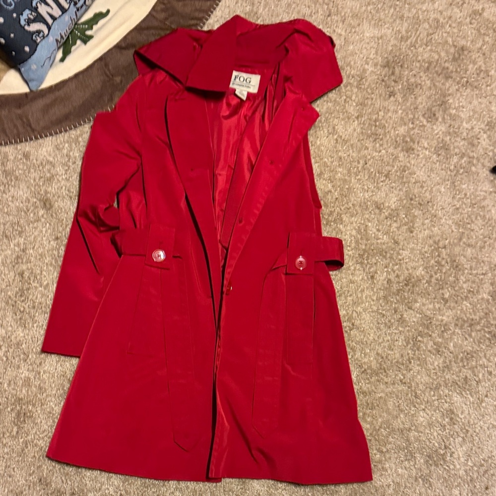 London Fog Women's Vibrant Red Trench Coat